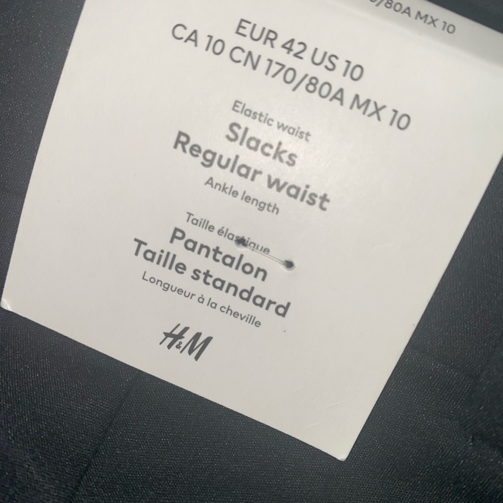 H&M Classic Black Tailored Women’s Regular Waist Flat Front Work Office Pants 10 - Picture 3 of 13